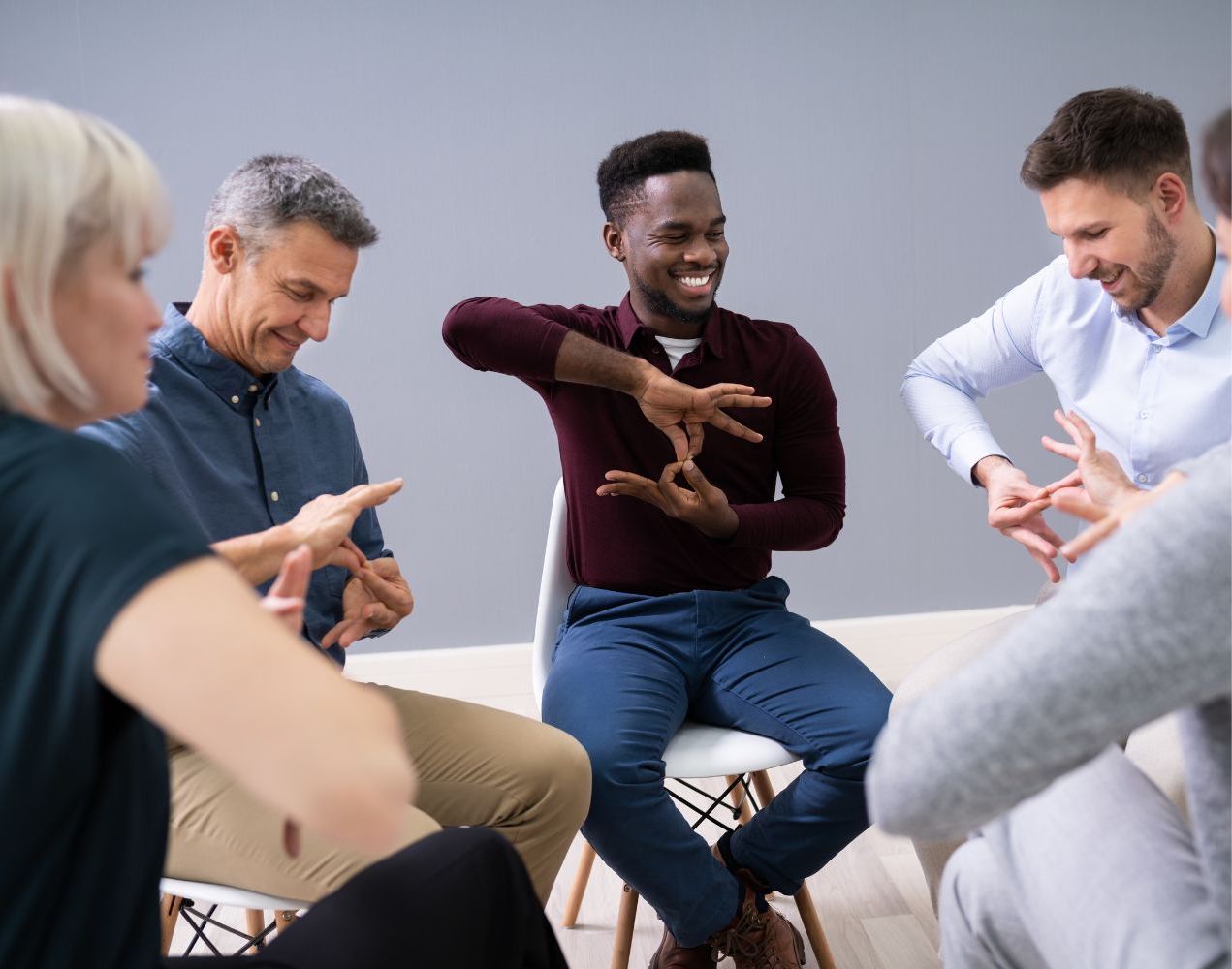 People Communicating with Sign Language